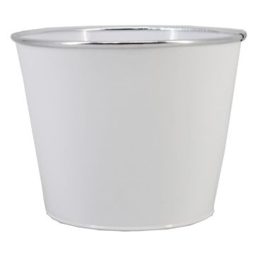 Zinc plant pot FYNAS, white, 3.8"/9.7cm, Ø4.8"/12.3cm