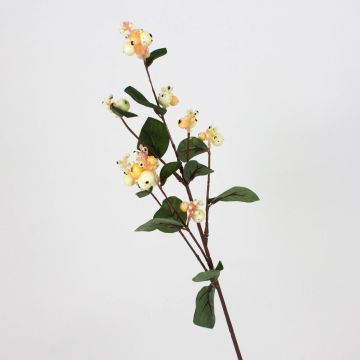 Fake Snowberry spray NERINA, berries, apricot-cream, 20"/50cm