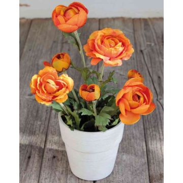 Fake ranunculus MAYLIN in terracotta pot, orange, 14"/35cm Fake ranunculus MAYLIN in terracotta pot, orange, 14"/35cm