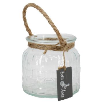 Lantern KAPPY with cord, pattern, clear, 11cm, Ø11cm