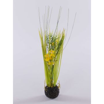 Artificial grass Star of Bethlehem MANFREDO, soil ball, yellow, 16"/40cm