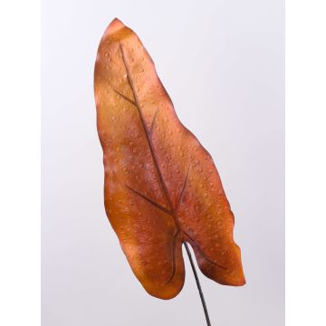 Artificial caladium leaf DONALD, orange-brown, 31"/80cm