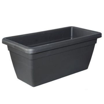 Flower box TOULA made of plastic, with holes, anthracite, 3ftx18"x16"/99x45x40cm Flower box TOULA made of plastic, with holes, anthracite, 3ftx18"x16"/99x45x40cm