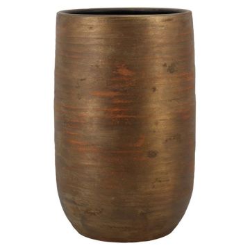 Ceramic vase RODYN ribbed, gradient, gold, 50cm, Ø32cm
