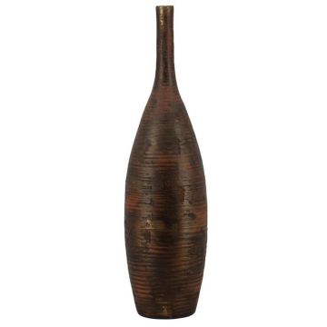 Ceramic vase decorative bottle RODYN ribbed, gradient, gold, 31"/80cm, Ø9"/23cm Ceramic vase decorative bottle RODYN ribbed, gradient, gold, 31"/80cm, Ø9"/23cm