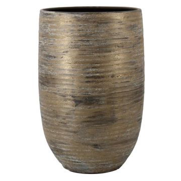 Ceramic vase RODYN ribbed, gradient, brown, 50cm, Ø32cm