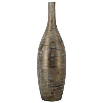 Ceramic vase Decorative bottle RODYN ribbed, gradient, brown, 80cm, Ø23cm