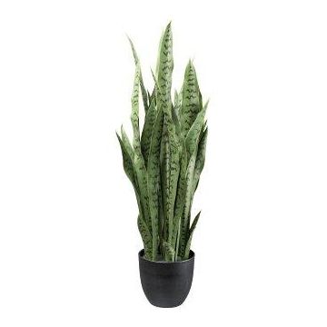 Artificial succulent Sanseveria PLINK in decorative pot, green, 35"/90cm
