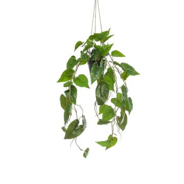 Artificial Philodendron Scandens hanging basket ZILDA, decorative pot, 31"/80cm Artificial Philodendron Scandens hanging basket ZILDA, decorative pot, 31"/80cm