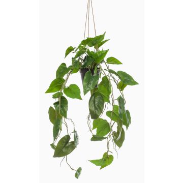 Artificial Philodendron Scandens hanging basket URCO, decorative pot, 31"/80cm