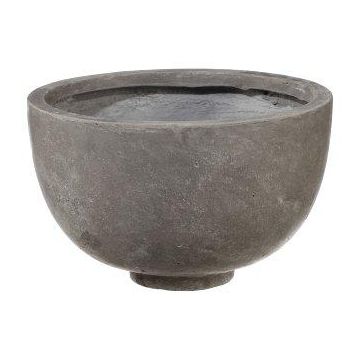Round flower bowl NARUKO, e.g. for pedestal column, 3 pieces, fibreglass, grey, 14"x8"/35x21,5cm, 18"x11"/46x29cm, 21"x13"/53x33cm