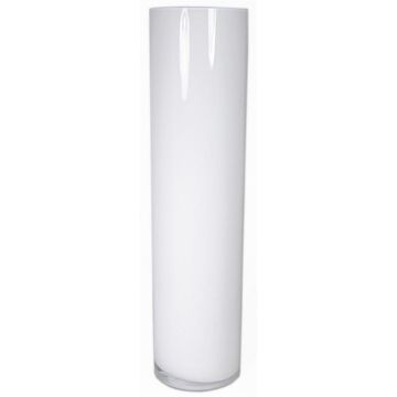 Glass Floor vase Zylinder SANSA OCEAN, white, 60cm, Ø15cm
