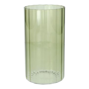 Decorative vase BLANDINA, glass, ribbed, green-transparent, 7.1"/18cm, Ø3.9"/10cm Decorative vase BLANDINA, glass, ribbed, green-transparent, 7.1"/18cm, Ø3.9"/10cm