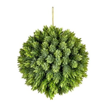 Artificial hop ball VALKIN with flowers, hanging, green, Ø18cm