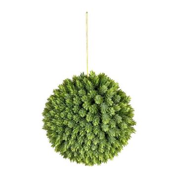 Artificial hop ball VALKIN with flowers, hanging, green, Ø25cm