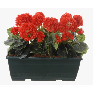 Artificial geraniums FLOREANA in a window box, set of 3, red, 16"x5.9"x14"/40x15x35cm Artificial geraniums FLOREANA in a window box, set of 3, red, 16"x5.9"x14"/40x15x35cm
