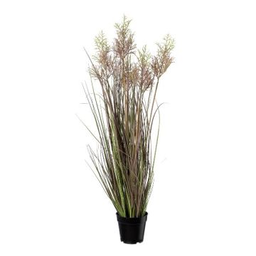 Artificial grass Wood small-reed BAVRONY with panicles, brown-green, 3ft/105cm