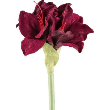 Plastic flower Amaryllis LIKONE, ruby red, 20"/50cm