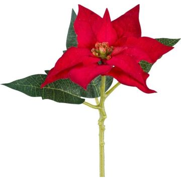 Plastic flower Poinsettia KASNERK, red, 16"/40cm