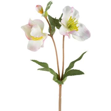 Artificial flower branch Christmas rose IRAFESA, light pink, 16"/40cm