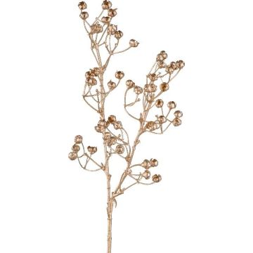 Artificial branch Flax ZULBER with ears, gold, 14"/35cm