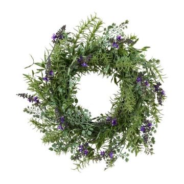 Artificial wreath of lavender, rosemary and fern NOPLI, violet, Ø18"/45cm Artificial wreath of lavender, rosemary and fern NOPLI, violet, Ø18"/45cm