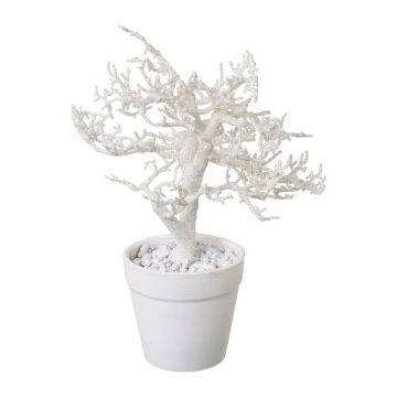 Artificial beech tree BONKA, bare, decorative pot, white, 9"/24cm Artificial beech tree BONKA, bare, decorative pot, white, 9"/24cm