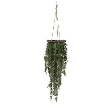 Artificial ceiling wreath Cedar ORFILA, frosted, green-white, 4ft/125cm Artificial ceiling wreath Cedar ORFILA, frosted, green-white, 4ft/125cm