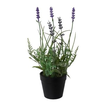Plastic flower Lavender HIKOM in decorative pot, violet, 10"/25cm
