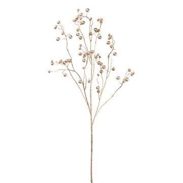 Decorative branch Japanese rose BLINTO with rose hips, metallic gold, 4ft/135cm