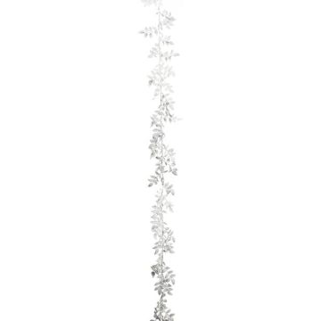Artificial garland Smilax ROVIER, metallic white, 5ft/165cm