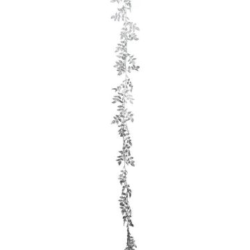 Artificial garland Smilax ROVIER, metallic silver, 5ft/165cm
