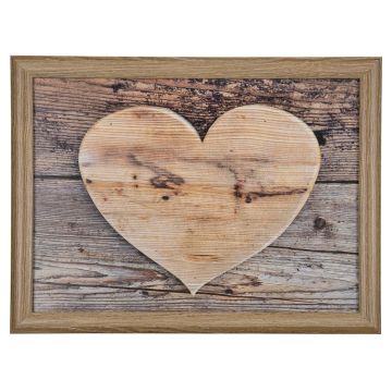 Cushion tray BJARKA, heart motif, brown, 17"x13"x2.8"/43x33x7cm Cushion tray BJARKA, heart motif, brown, 17"x13"x2.8"/43x33x7cm