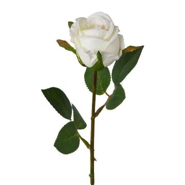 Artificial flower Rose EMBERY, white, 18"/45cm