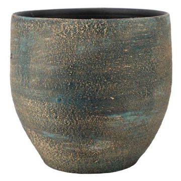 Ceramic plant pot AETIOS, colour gradient, blue-gold, 5"/13cm, Ø5.5"/14cm