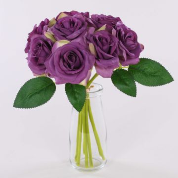 GAUTAM artificial rose bouquet, dark purple, 25cm