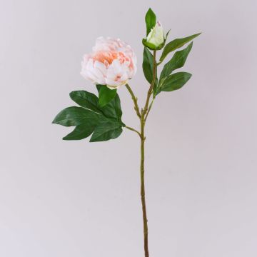 Artificial peony FYRFAR, open, light pink, 60cm