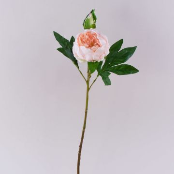 Artificial peony FYRFAR, half-open, light pink, 60cm