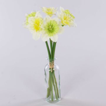 Artificial daffodil bouquet LELA, white and green, 35cm, Ø20cm