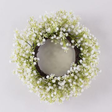 Artificial gypsophila wreath CECILIA, cream-white, Ø35cm