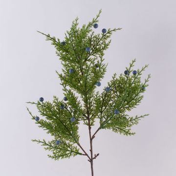 NAFIRNE decorative juniper branch with berries, green and dark blue, 65cm