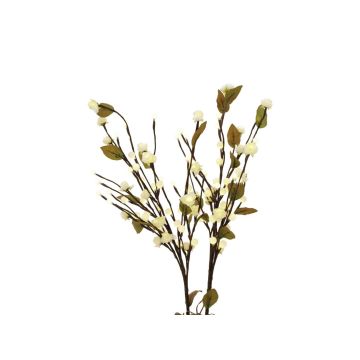 Artificial camellia branch LIDIJA, LEDs, white, 20"/50cm Artificial camellia branch LIDIJA, LEDs, white, 20"/50cm