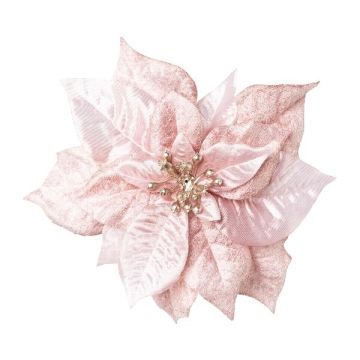 Velvet poinsettia SINFE, pink, Ø18cm