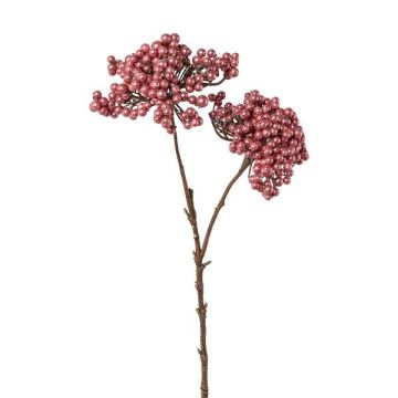 Decorative elderberry branch ZORNKE, berries, dark pink, 20"/50cm