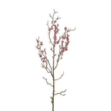 Decorative gaultheria branch KLIMOR, berries, dark pink, 24"/60cm