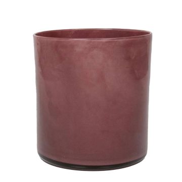Glass cylinder for candles SANYA EARTH, burgundy, 4.7"/12cm, Ø4.7"/12cm