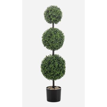 Artificial boxwood 3-ball TOM, decorative pot, crossdoor, artificial trunk, 100 cm
