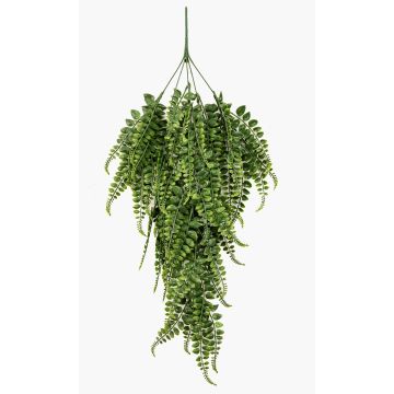 Artificial button fern SLORME, on a stem, crossdoor, flame-retardant, green, 31"/80cm