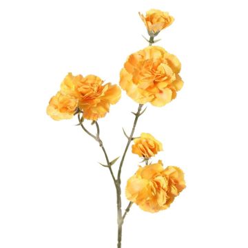 Artificial carnation branch STURYN, yellow, 55cm, Ø2.5–6cm