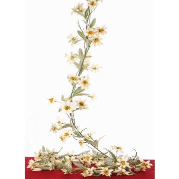 Artificial Alpine edelweiss garland WALSIMA, white, 180 cm, Ø5–6 cm